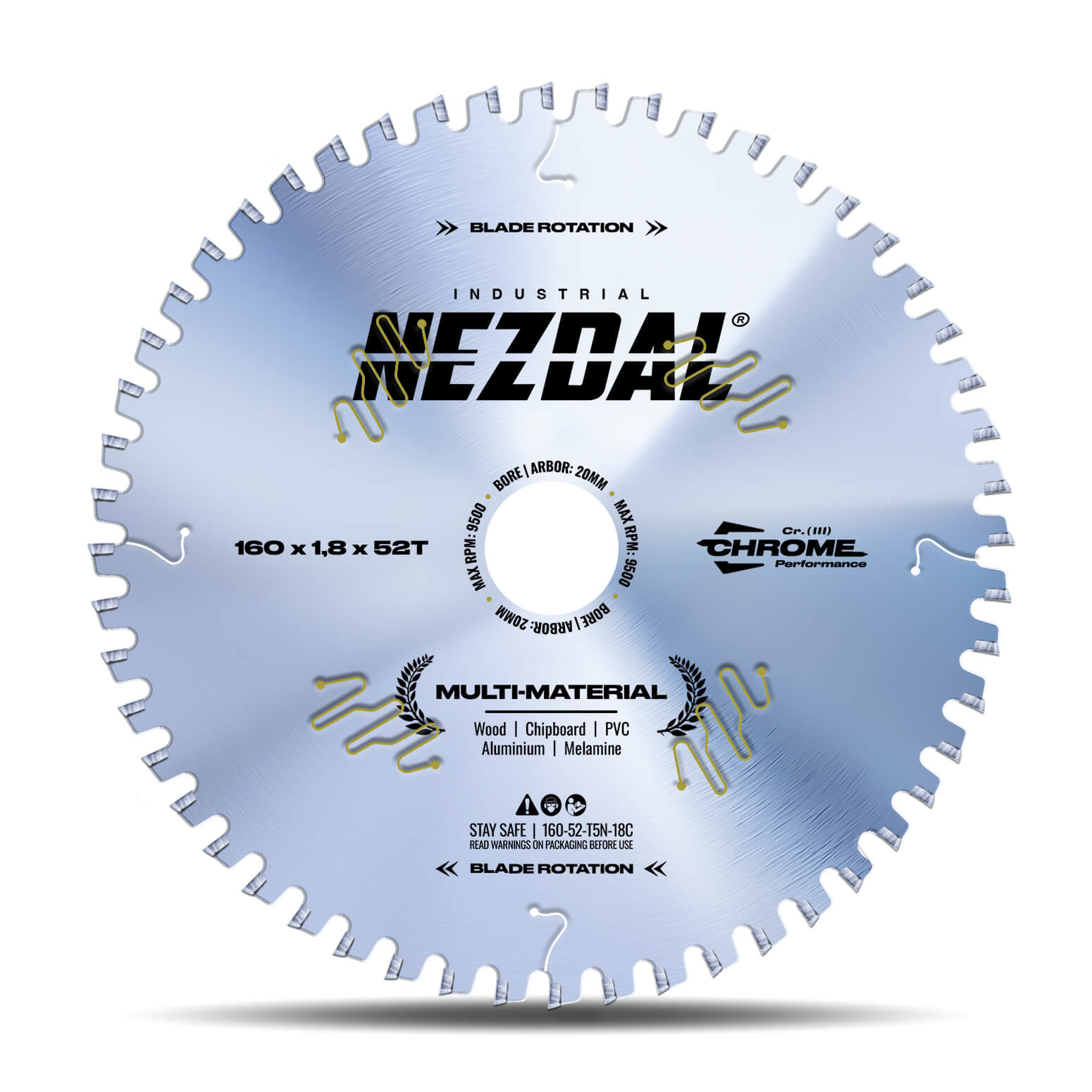 160mm | 52T | Multi-Material | Fine Finish | Industrial Quality | 1,8mm Kerf