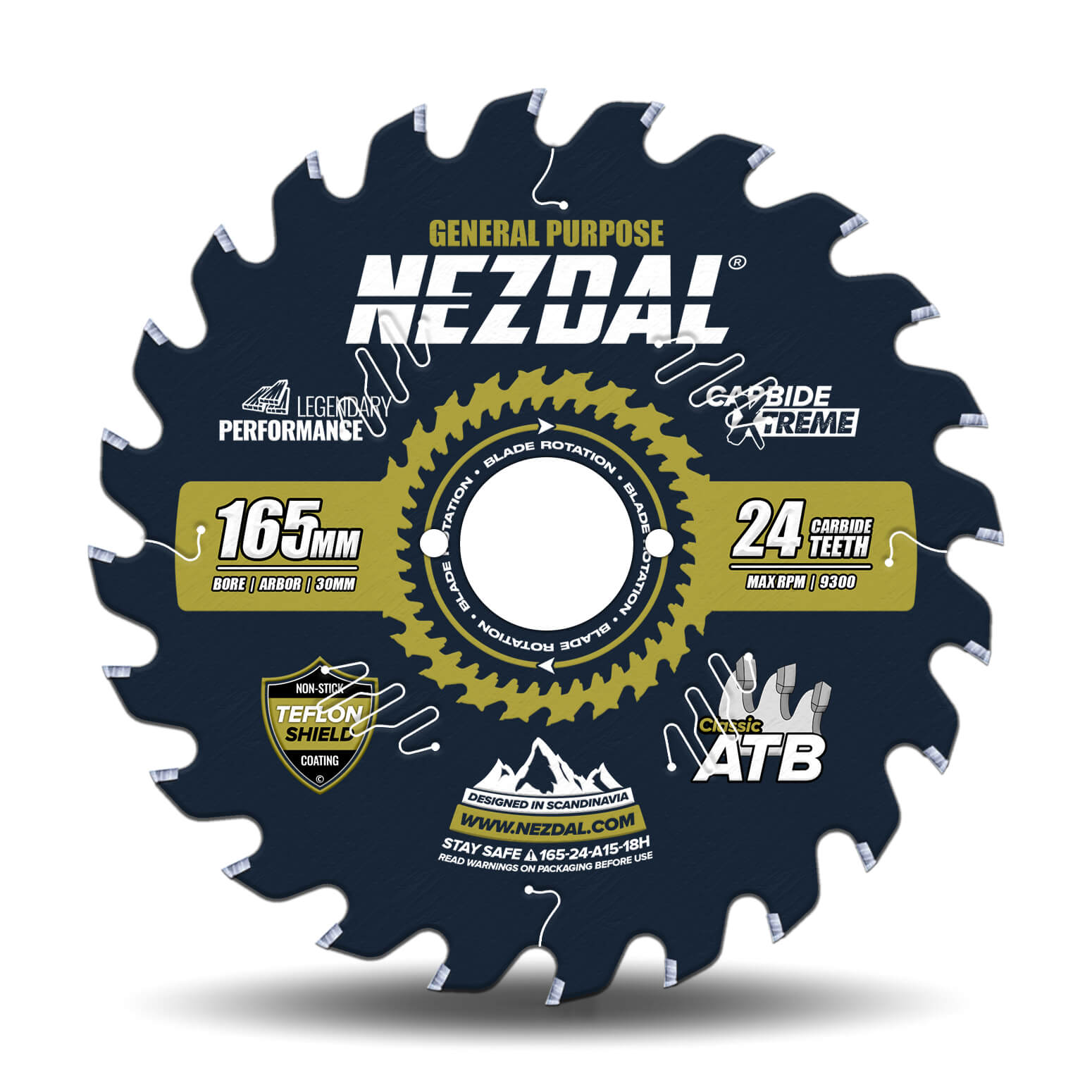 165mm | 24T | General Purpose | Wood | 30mm Arbor