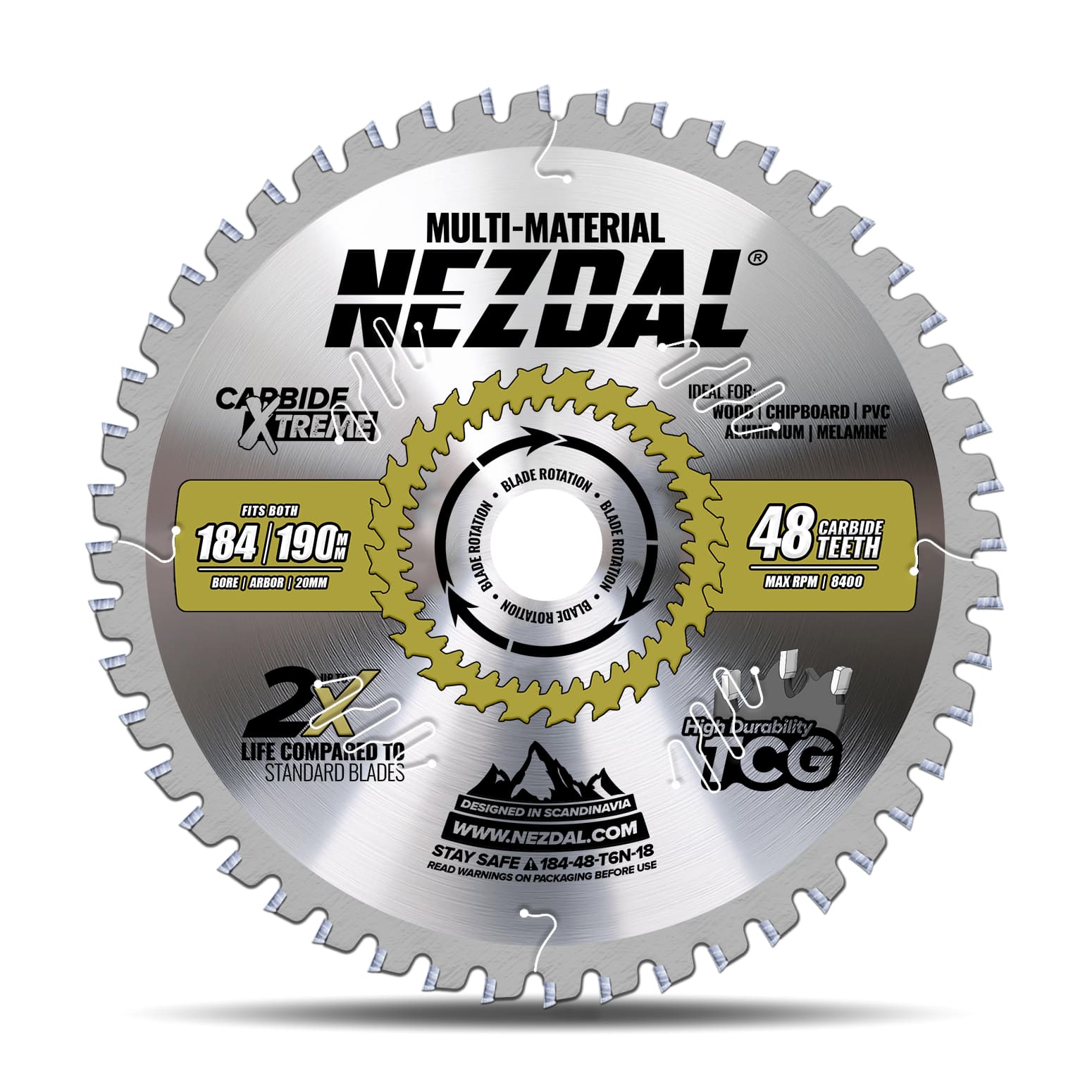 184/190mm | 48T | Multi-Material | Fine Finish | 20/16/15,87mm Arbor