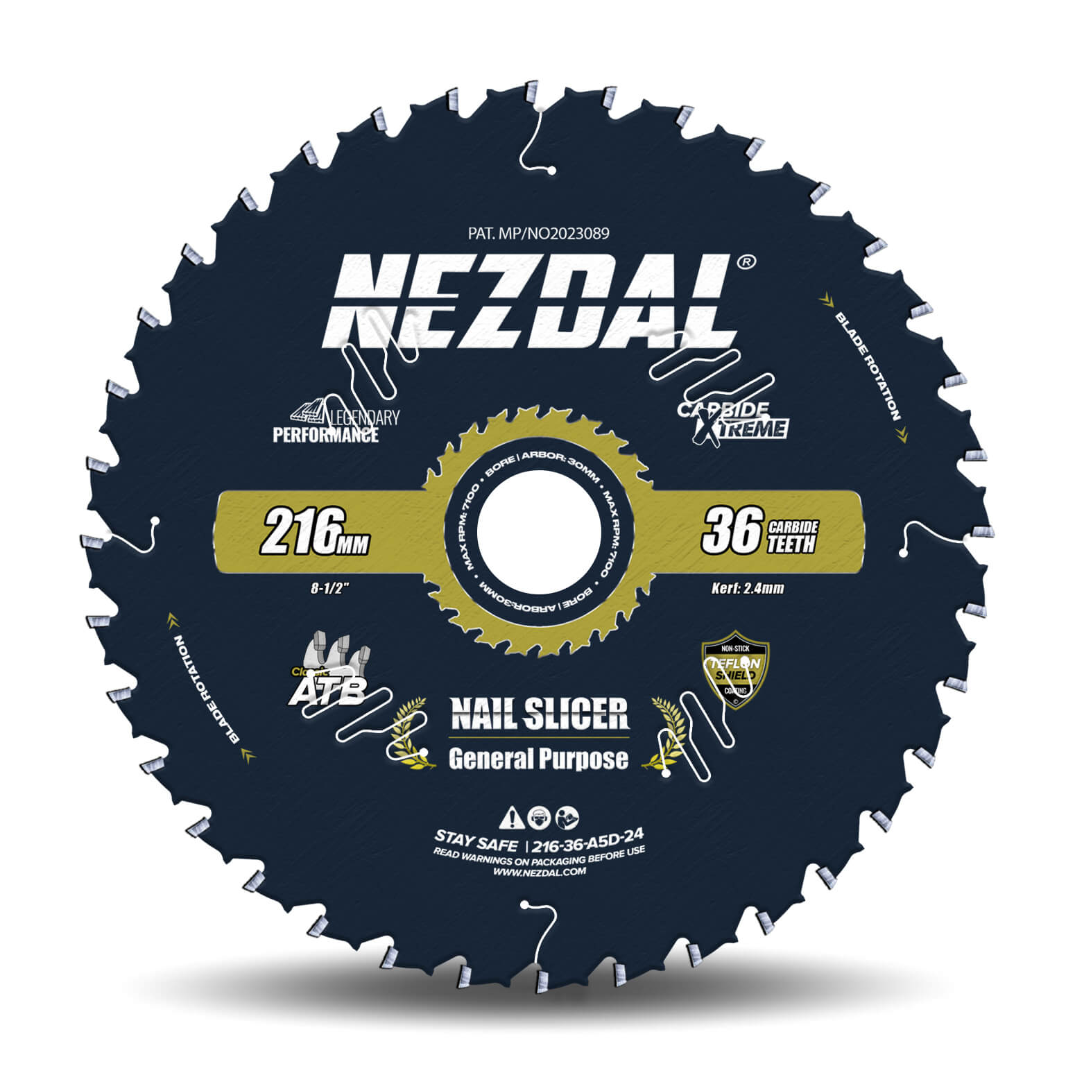 216mm | 36T | Wood & Nails | General Purpose | Nail-Slicer® | 15X Life