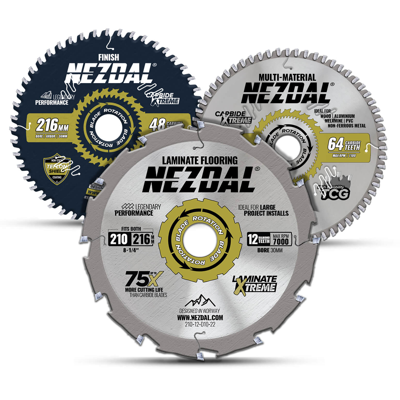 216mm 48, 64, 12 Teeth Allround, MultiMaterial, Laminate Flooring