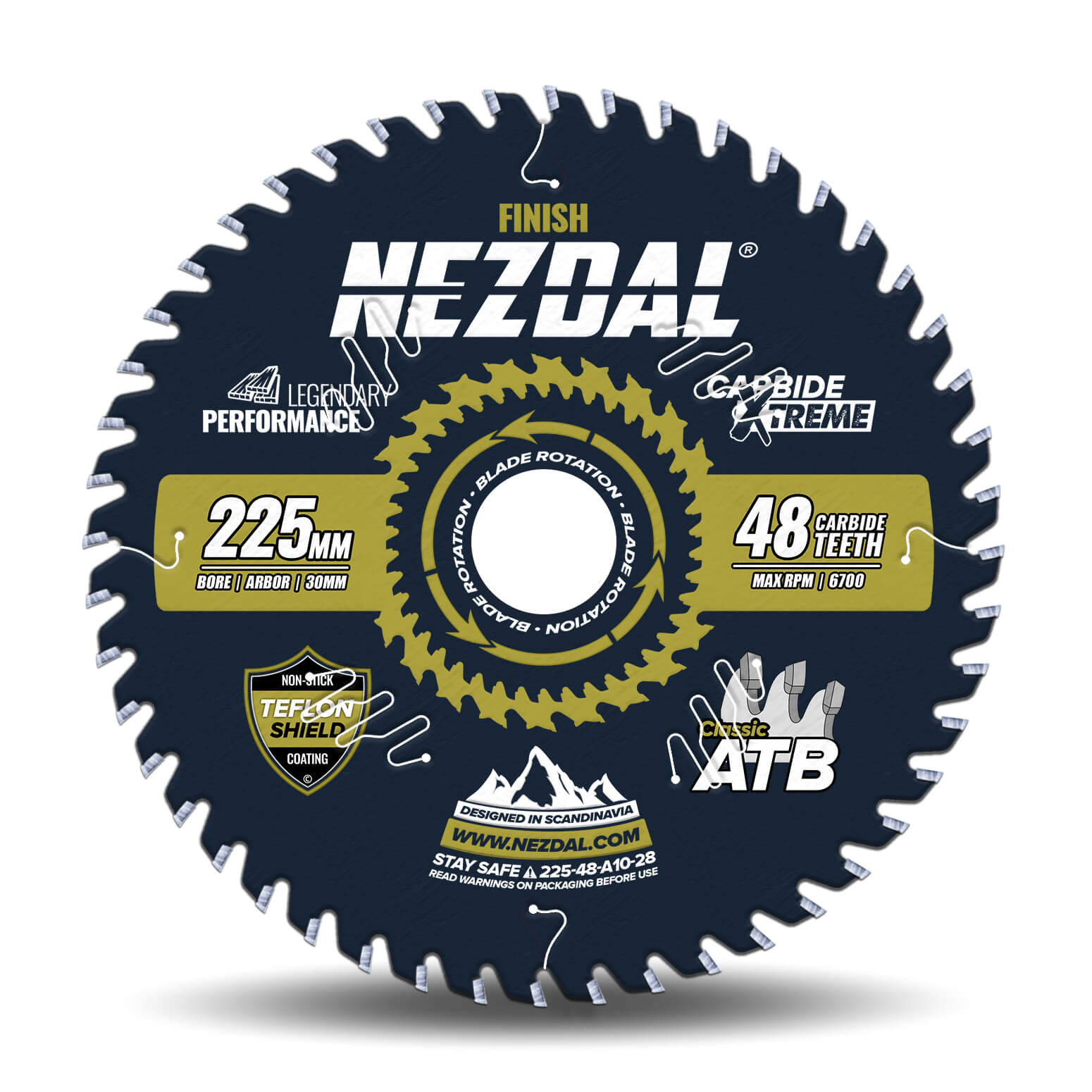 225mm | 48T | Finish | Wood