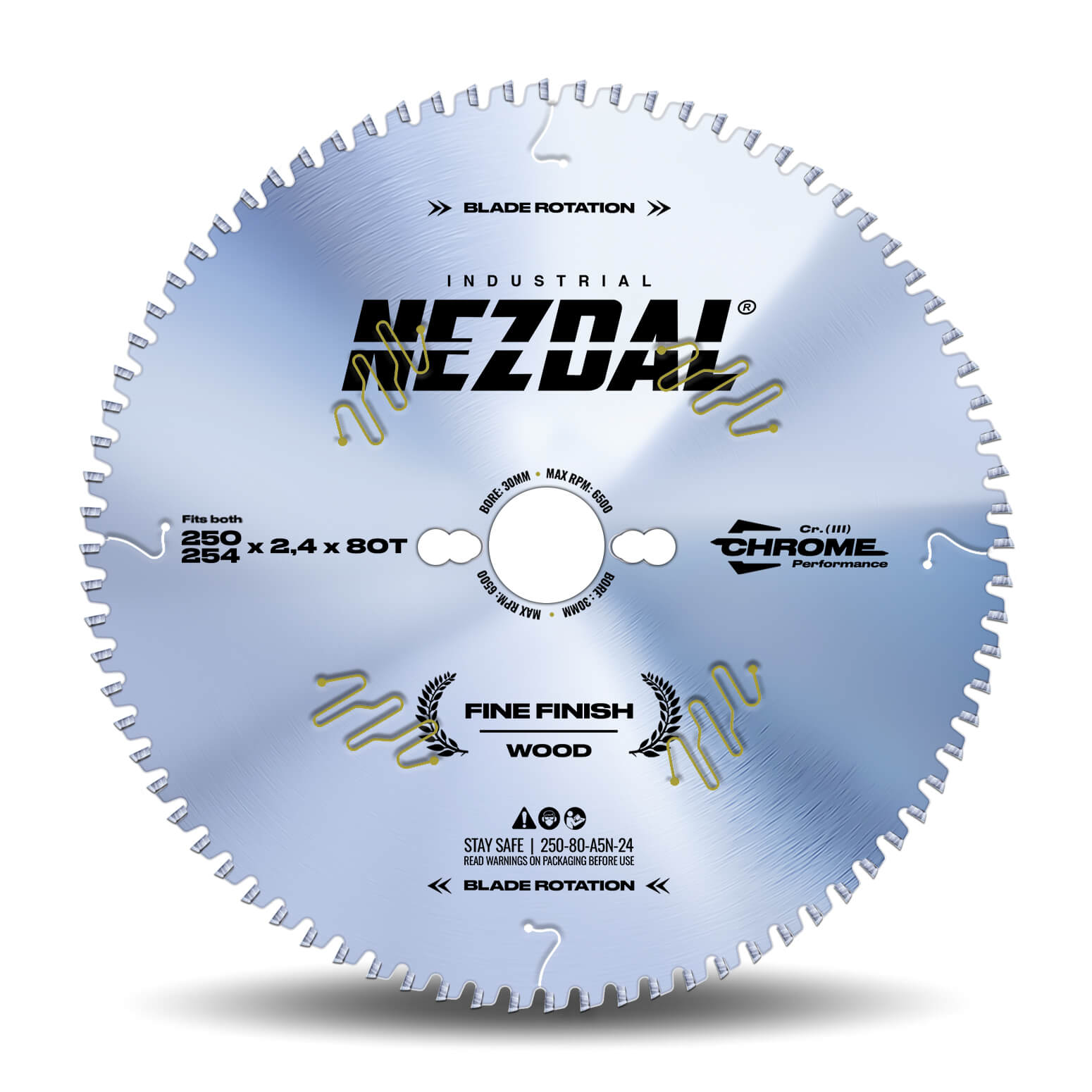 250/254mm | 80T | Fine Finish | Wood | Industrial Quality | Miter Saw
