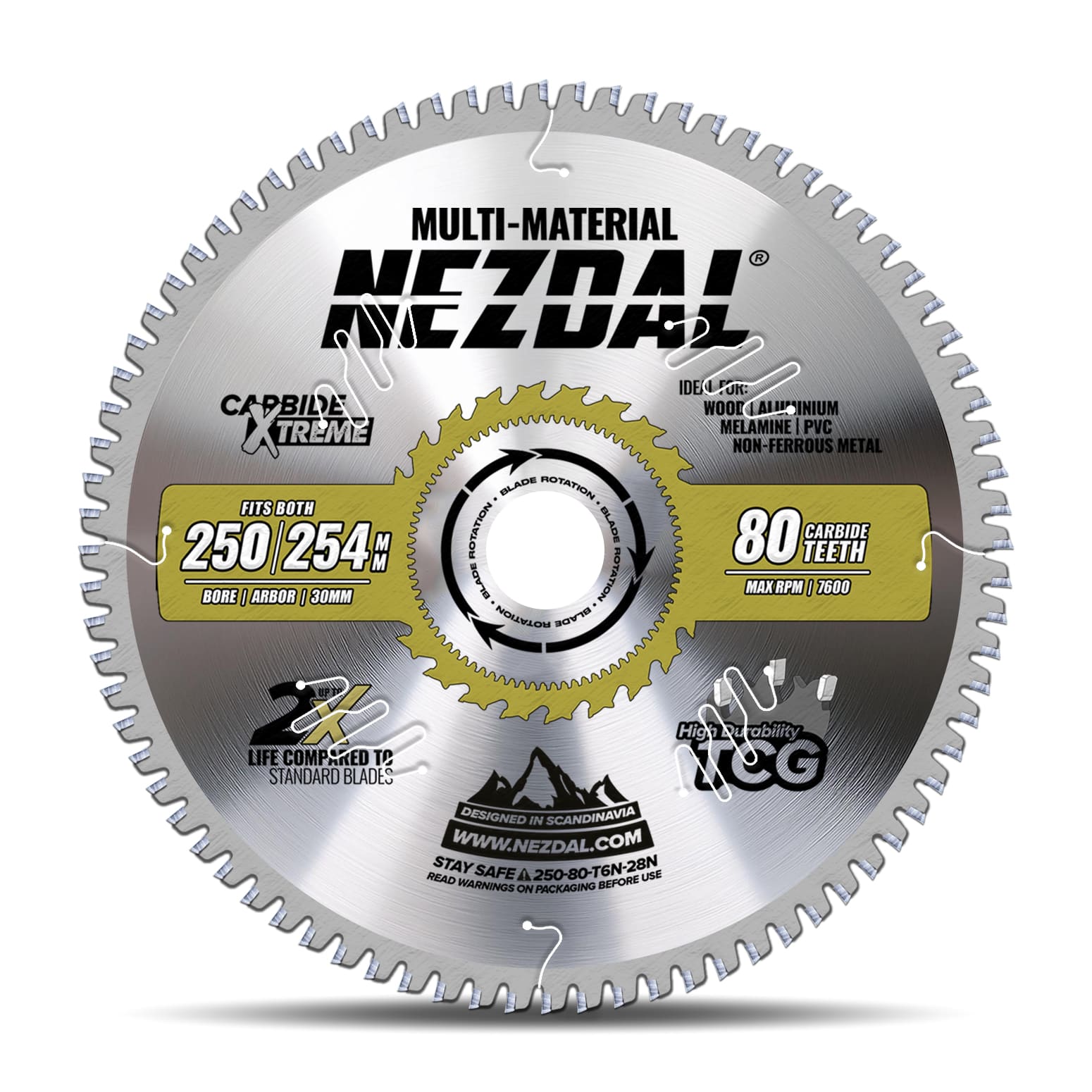 250/254mm | 80T | Multi-Material | Fine Finish | Miter Saw