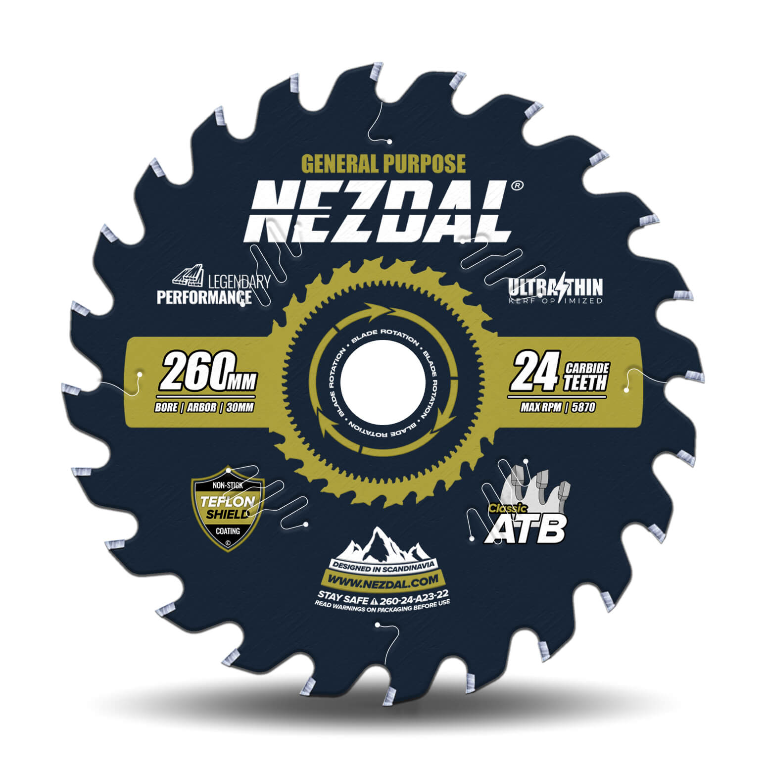 260mm | 24T | Ripping | Wood | Ultra Thin Kerf | Ideal for battery saws