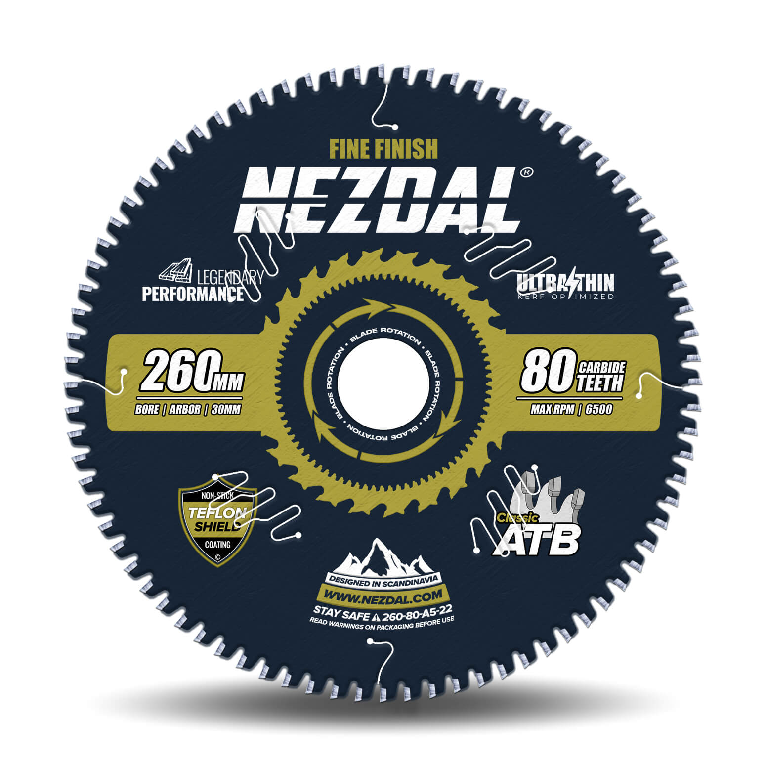 260mm | 80T | Fine Finish | Wood | Ultra Thin Kerf | Ideal for battery saws