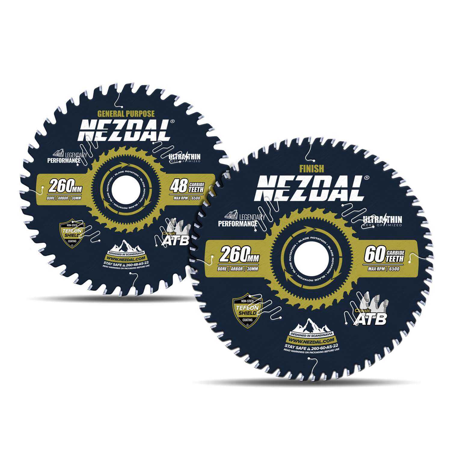 260mm Duo | 48, 80T | General Purpose, Fine Finish | Ultra Thin Kerf | Ideal for battery saws
