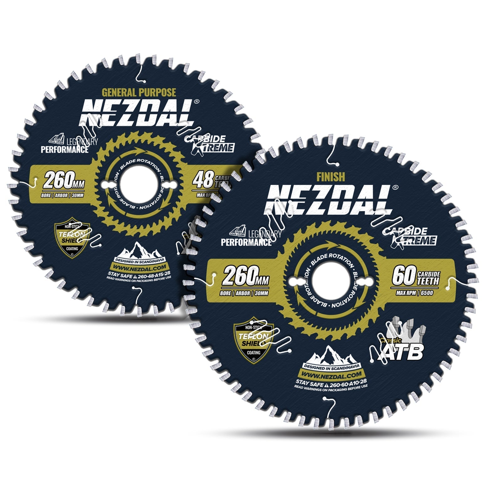 260mm Duo | 48, 60T | General Purpose, Finish | Table Saw