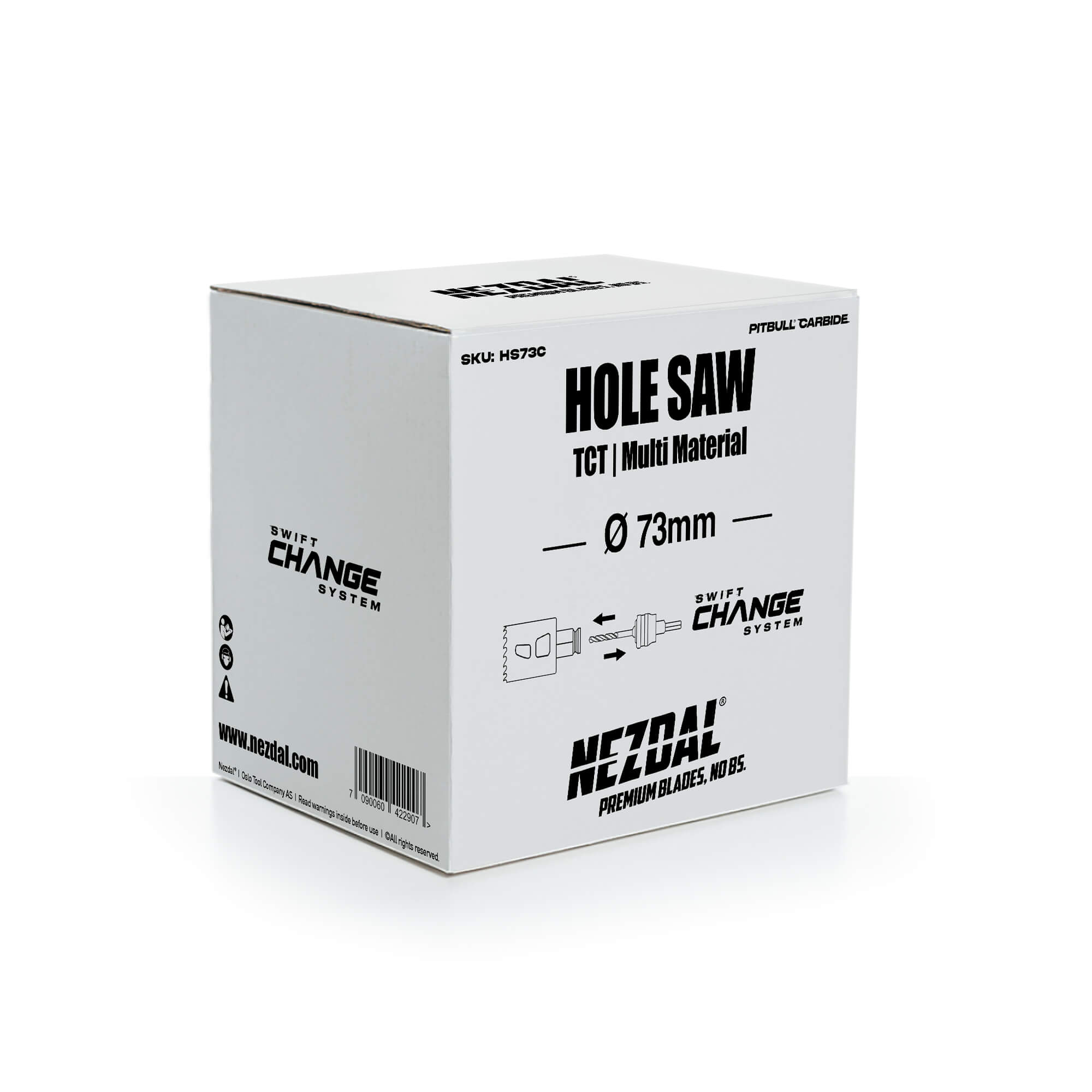 73mm | 50X longer life | Multi-Material | Pitbull® Carbide | 60mm cutting depth | Incl. adapter, pilot drill | Hole saw set