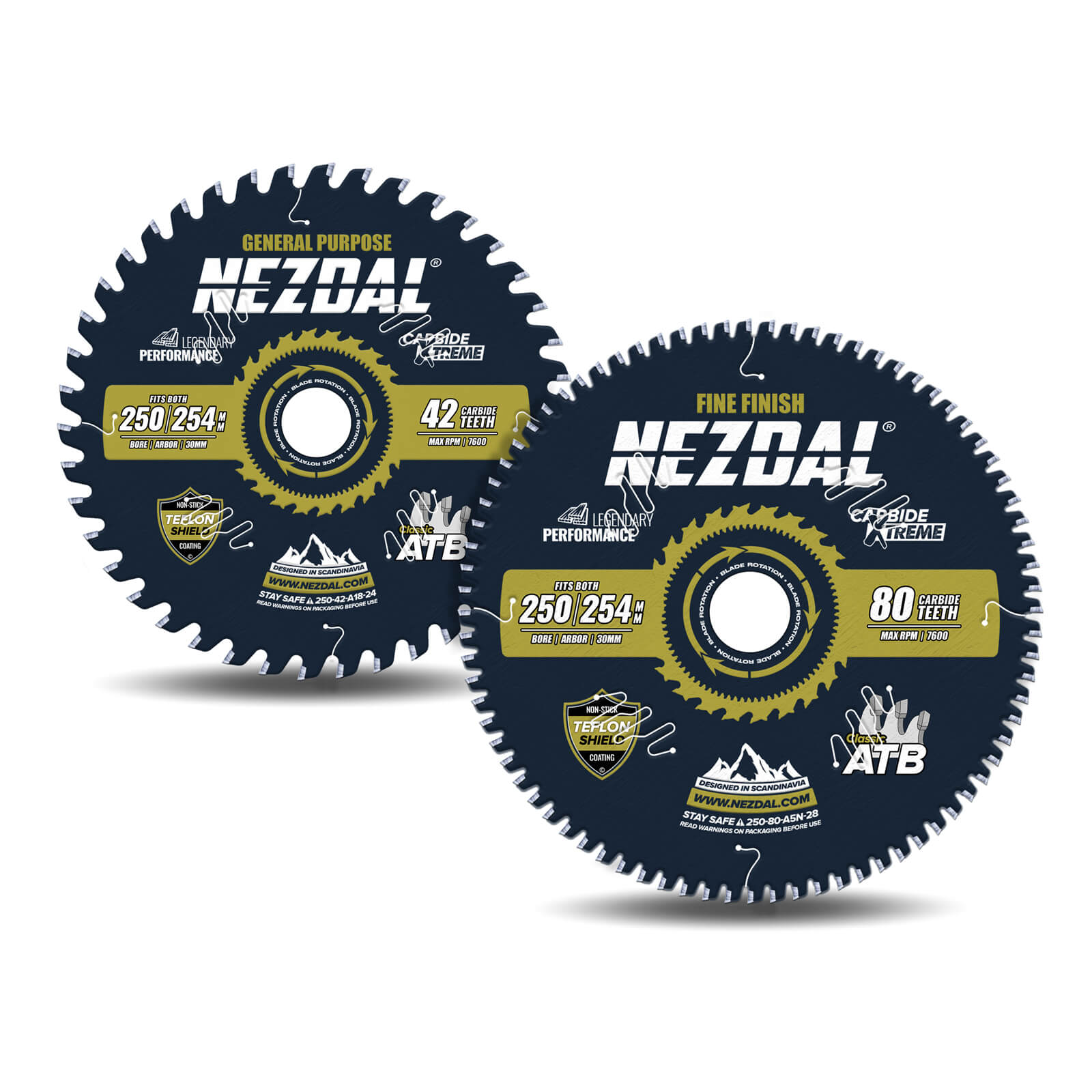 250/254mm Duo | 42, 80T | General Purpose, Fine Finish | Miter Saw