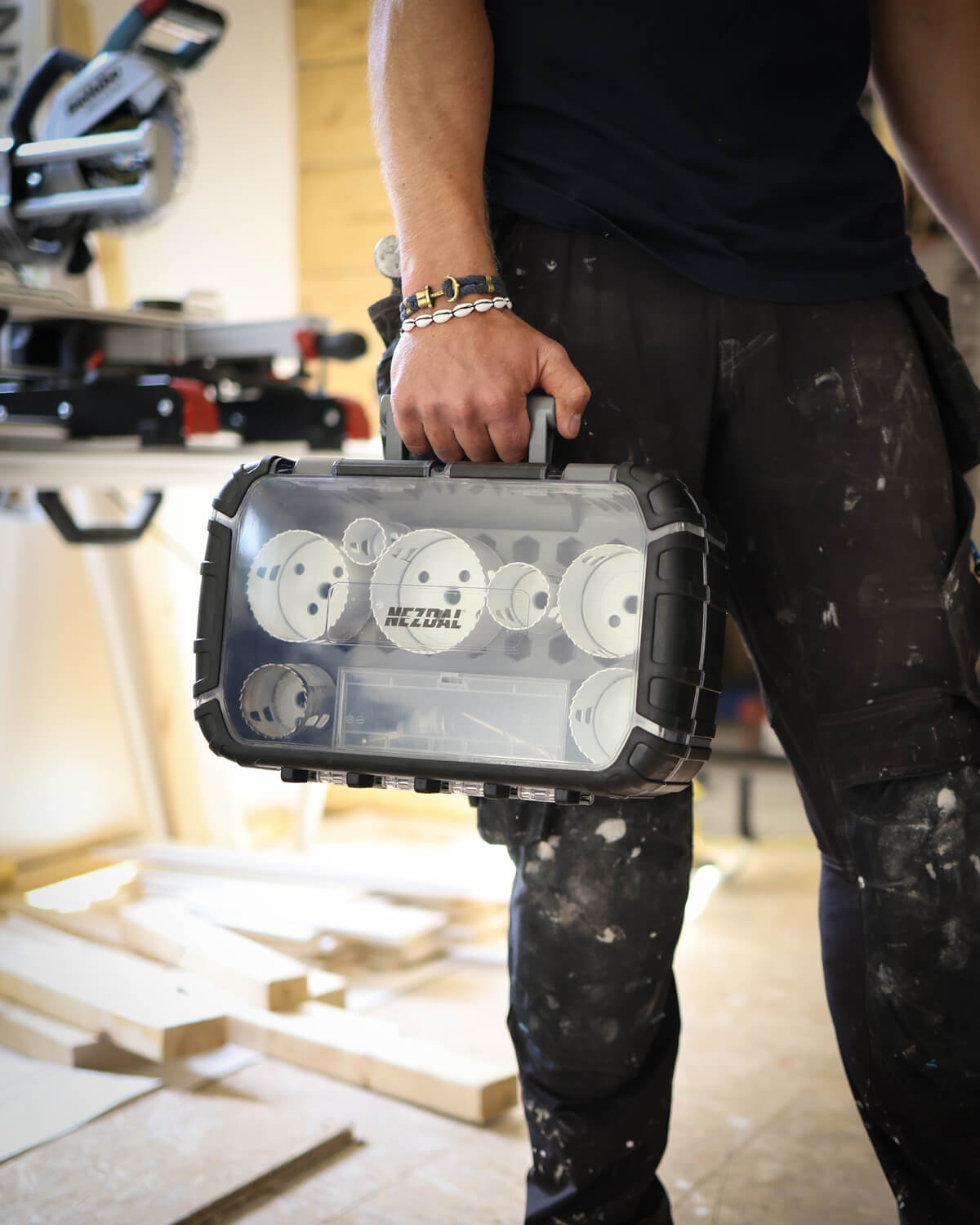 The Allrounder | 32, 44, 51, 64, 73, 76, 83mm | Wood & Metal | 44mm Cut Depth | Grizzly BiM® | Incl. adapter, pilot drill, case