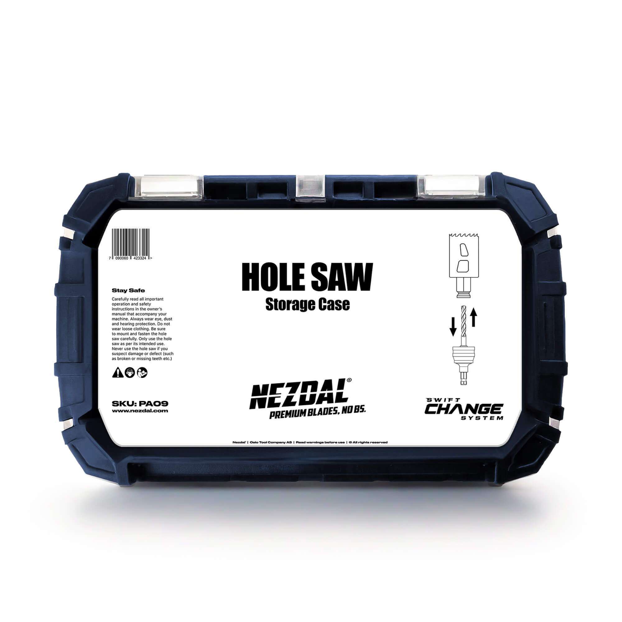 Storage case for hole saws | Keep your hole saws dry, sharp, and safe | For hole saws up to Ø86mm