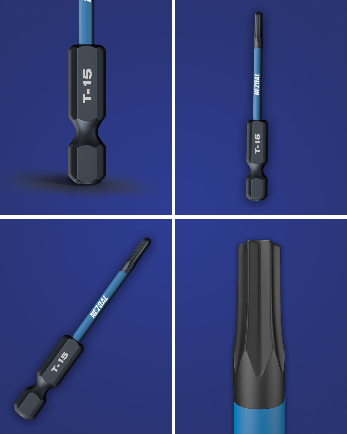 T15 | Bits | 60mm length | Color-coded | Perfect fit | For Impact & Drill Drivers | 5 pcs