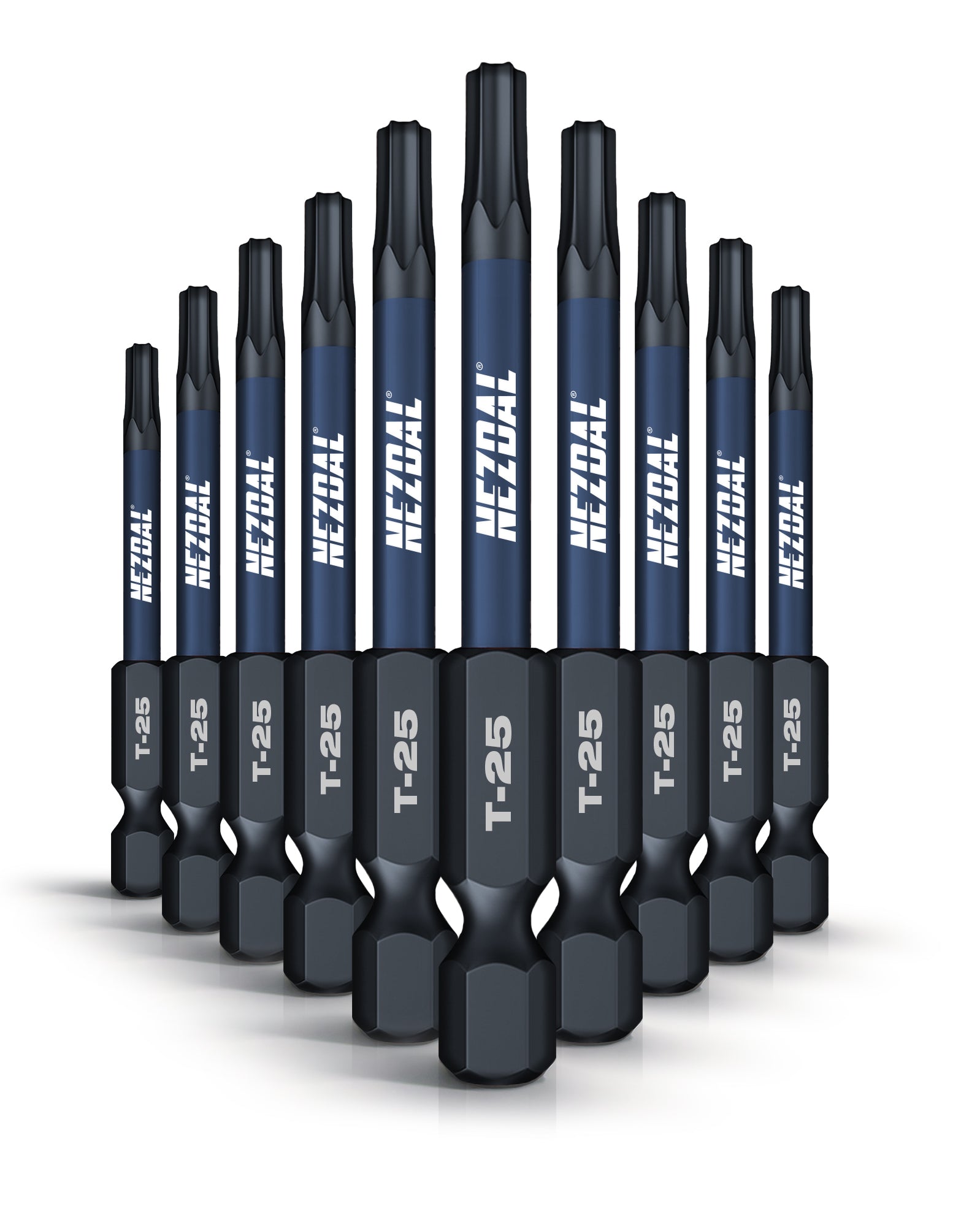 T25 | Bits | 60mm length | Color-coded | Perfect fit | For Impact & Drill Drivers | 10 pcs