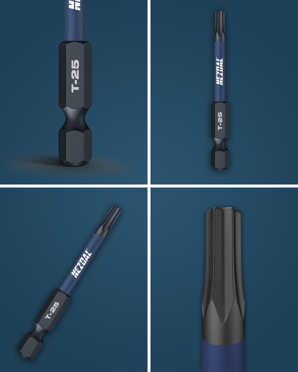 T25 | Bits | 60mm length | Color-coded | Perfect fit | For Impact & Drill Drivers | 10 pcs