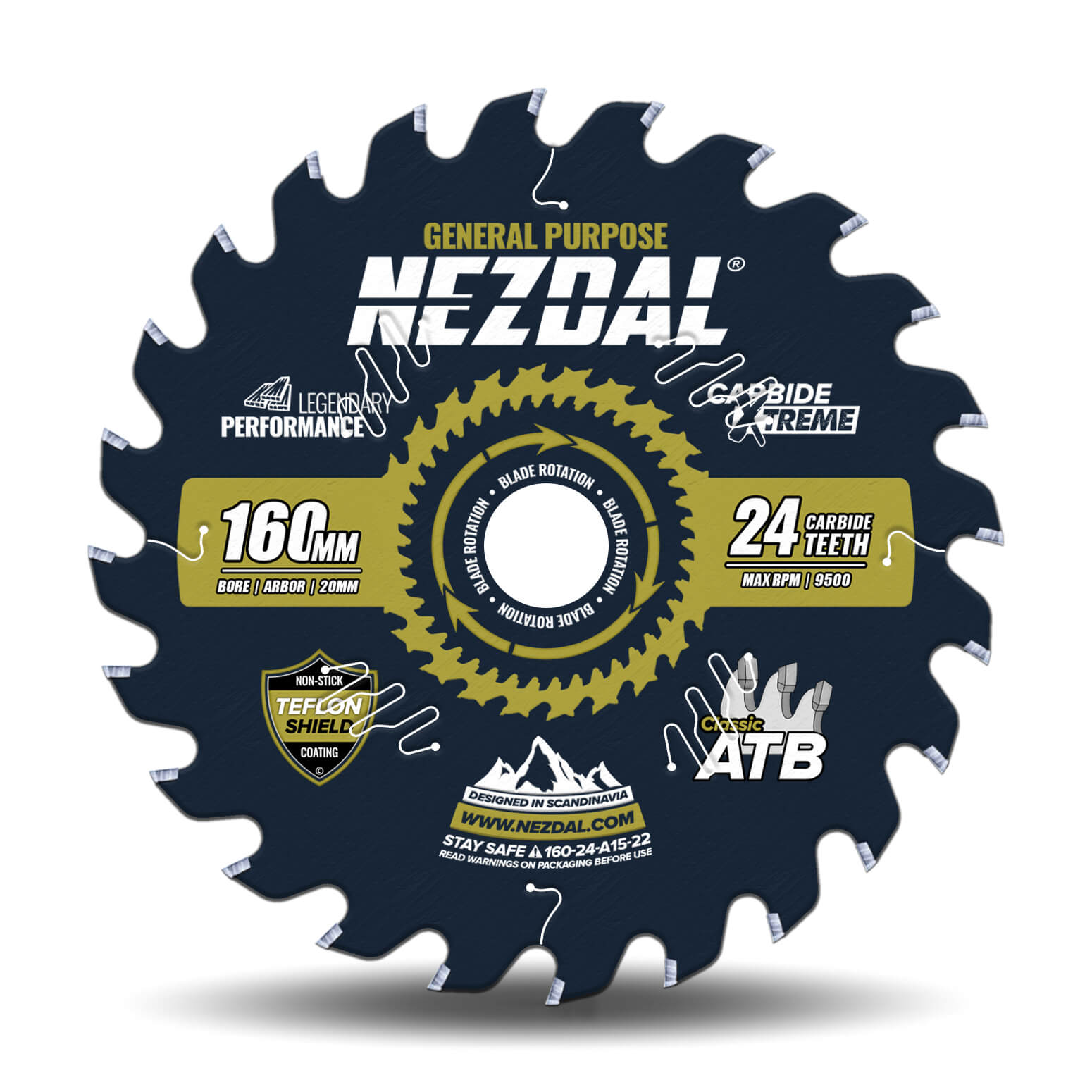 160mm | 24T | General Purpose | Wood | 2,2mm Kerf