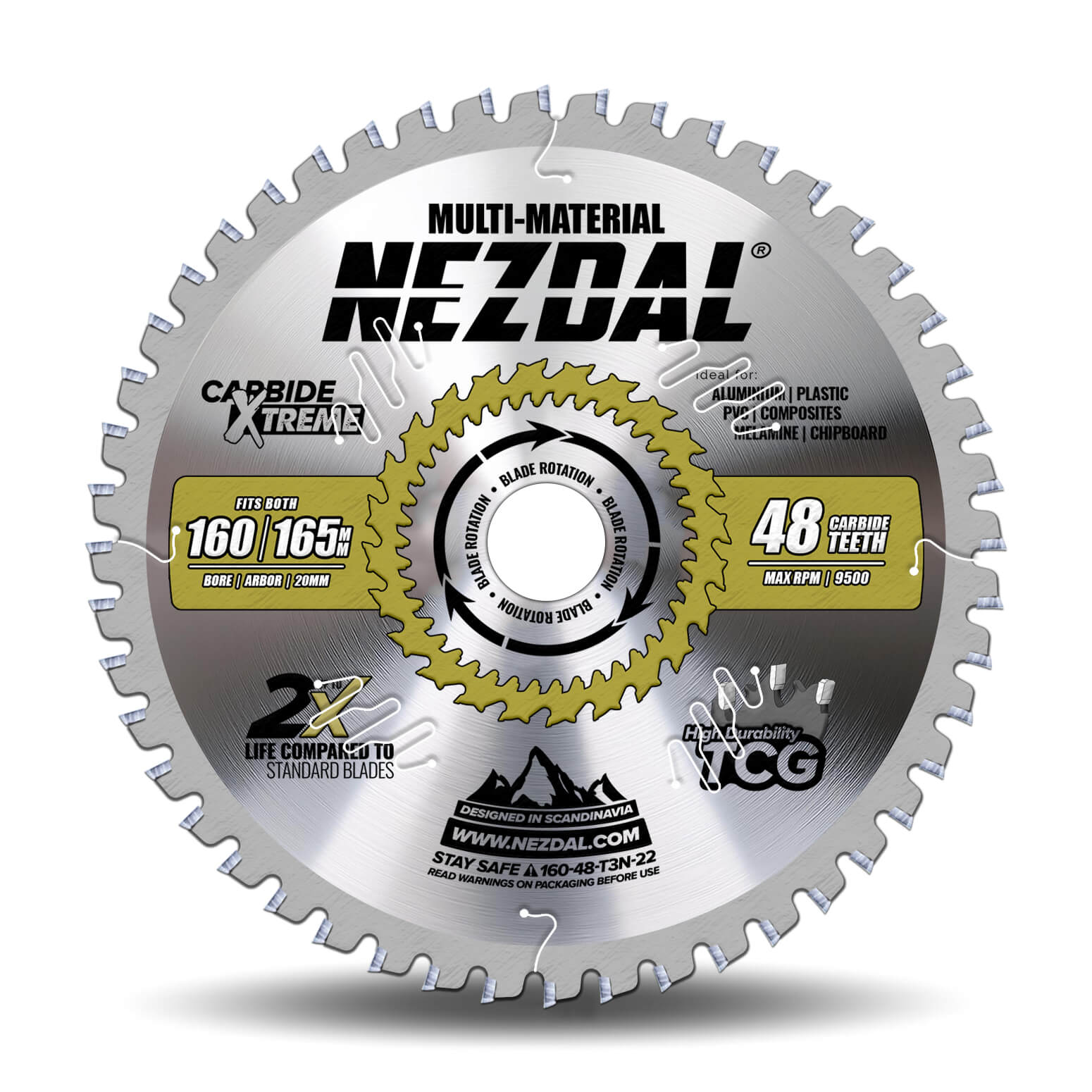 160/165mm | 48T | Multi-Material | Fine Finish | 2,2mm Kerf