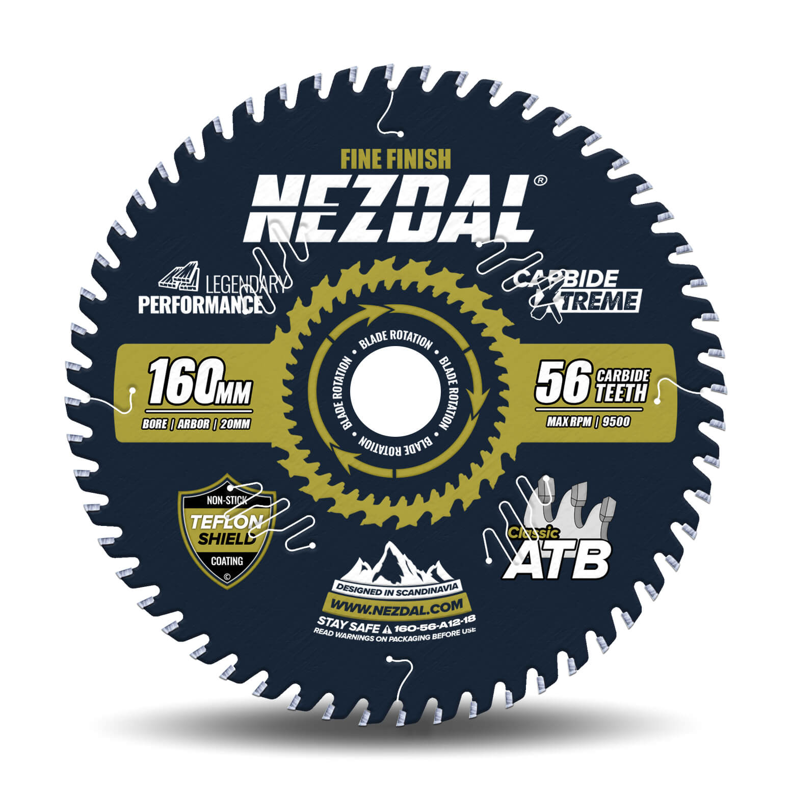 160mm | 56T | Fine Finish | Wood | 1,8mm Kerf