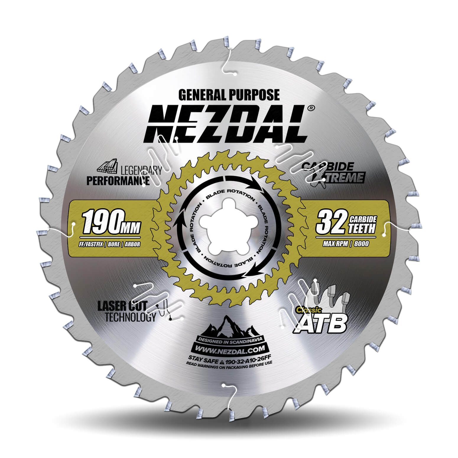 190mm | 32T | General Purpose | Wood | FastFix Arbor | Fits Festool CS50