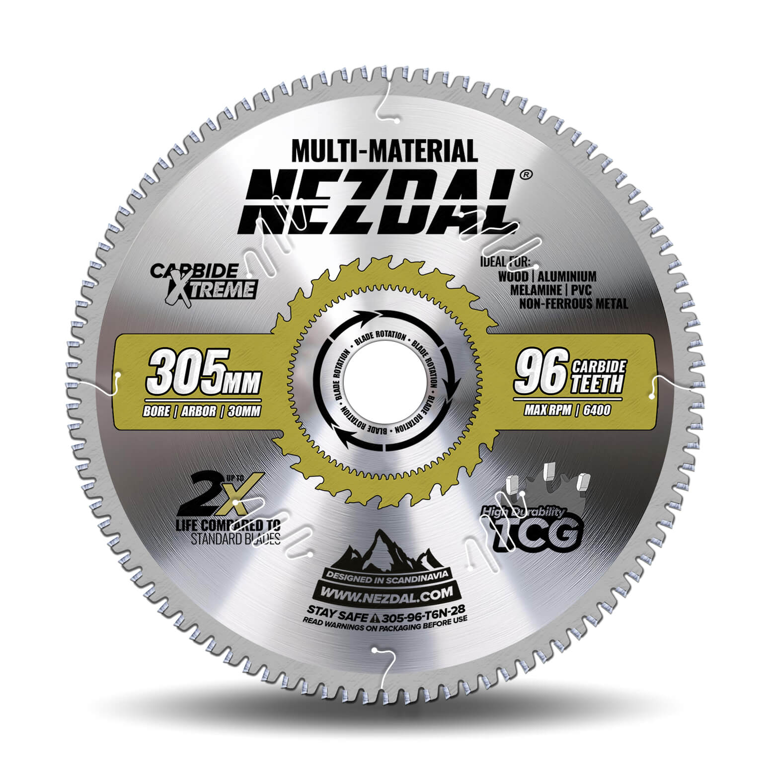 305mm | 96T | Multi-Material | Fine Finish | Miter Saw