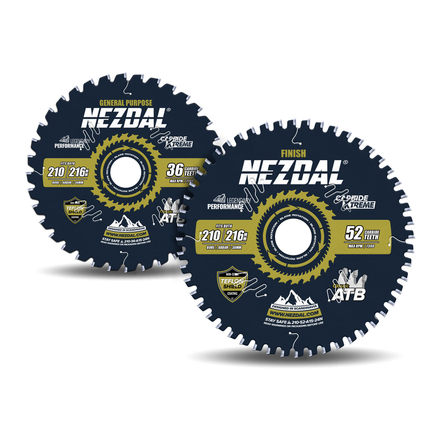 210mm Duo | 36, 52T | General Purpose, Finish | 2,4mm Kerf | Table & Circular Saw