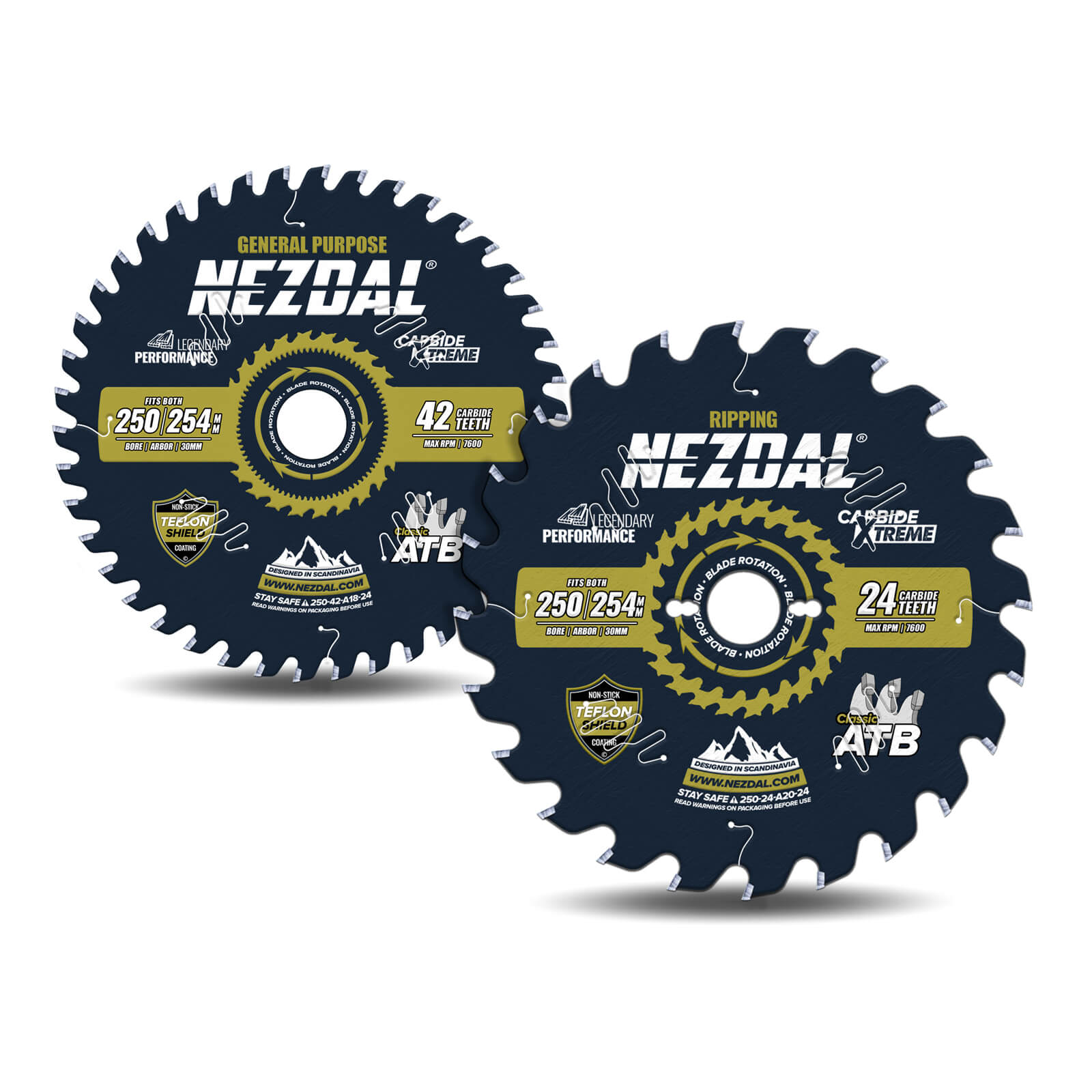 250/254mm Duo | 24, 42T | Ripping, General Purpose | 2,8mm Kerf | Table Saw