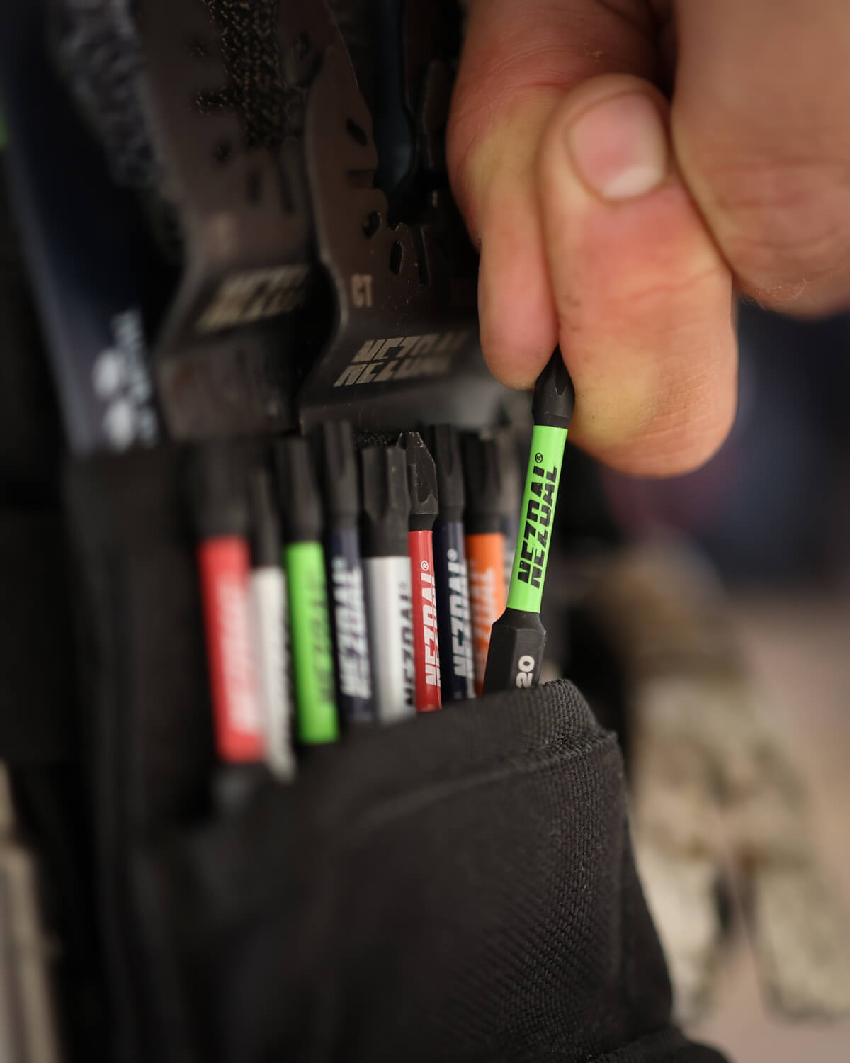 MultiGuard | Safe storage for drill bits, multi-tool blades, jig saw blades, and more | With belt clip