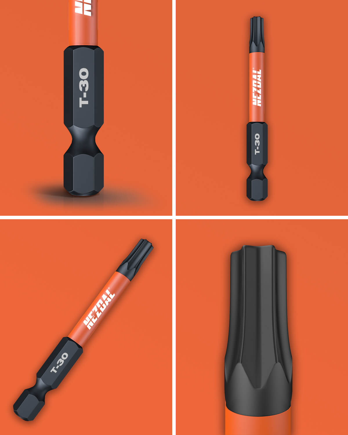 T30 | Bits | 60mm length | Color-coded | Perfect fit | For Impact & Drill Drivers | 2 pcs