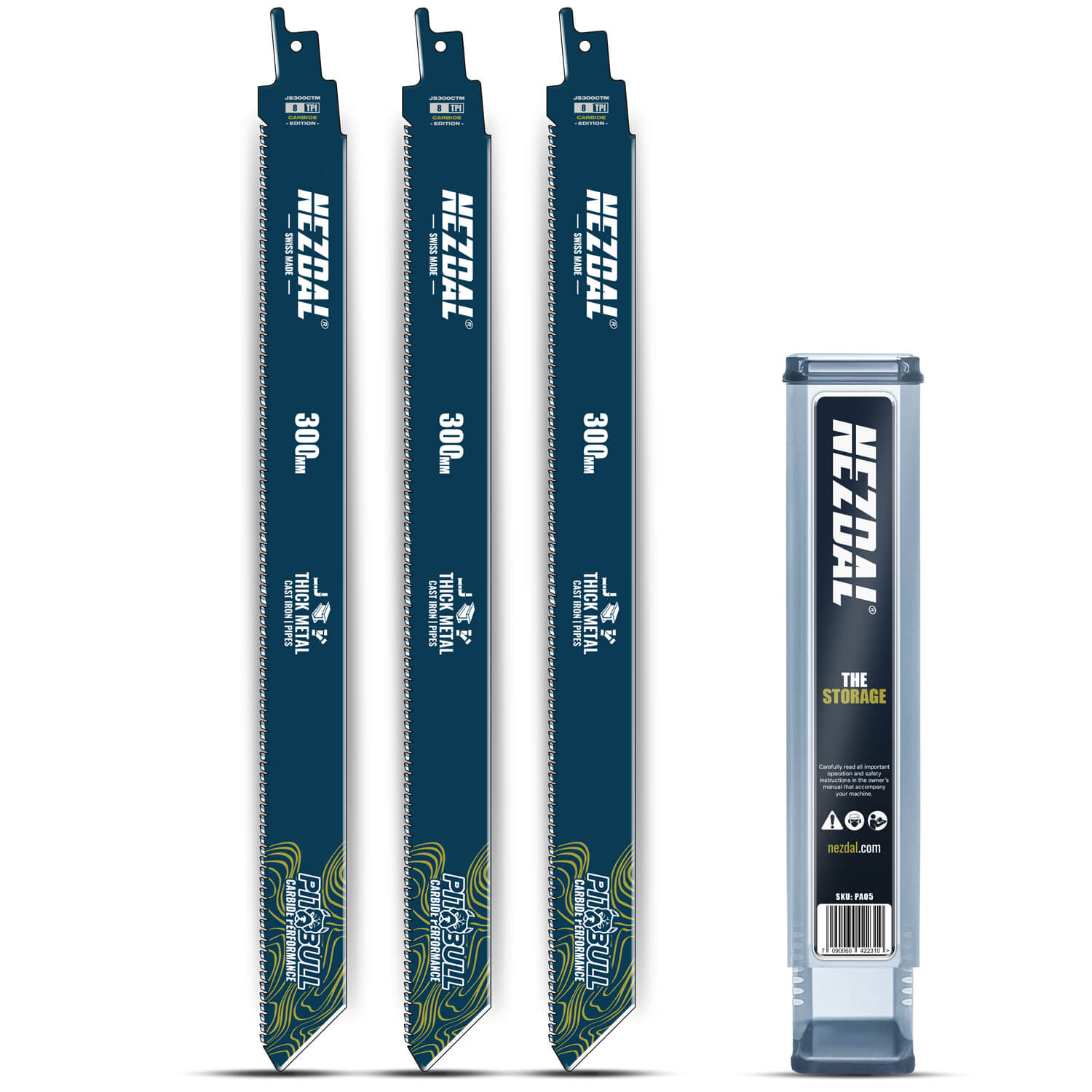 Thick Metal | 300mm | 50X Life | Carbide Performance | 3 pcs | Incl. storage box